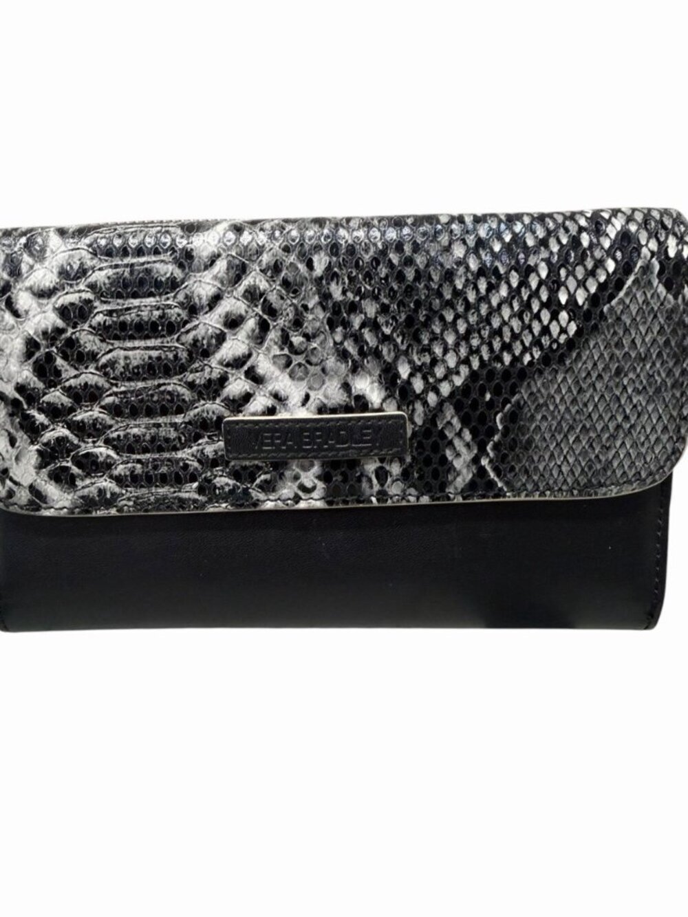Vera Bradley Black Snakeskin Women's Wristlet Wallet Zip & Snap Closure - Picture 3 of 8